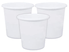 Kuber Industries Plastic 3 Pieces Garbage Waste Dustbin/Recycling Bin for Home, Office, Factory, 5 Liters (White)-KUBMART11745