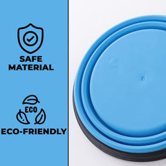 Kuber Industries Dog Food Bowl|Portable & Collapsible Cat & Dog Bowl|Reusable,Durable,Travel-Friendly|Easy to Store Pet Bowls|LS198BL|Blue