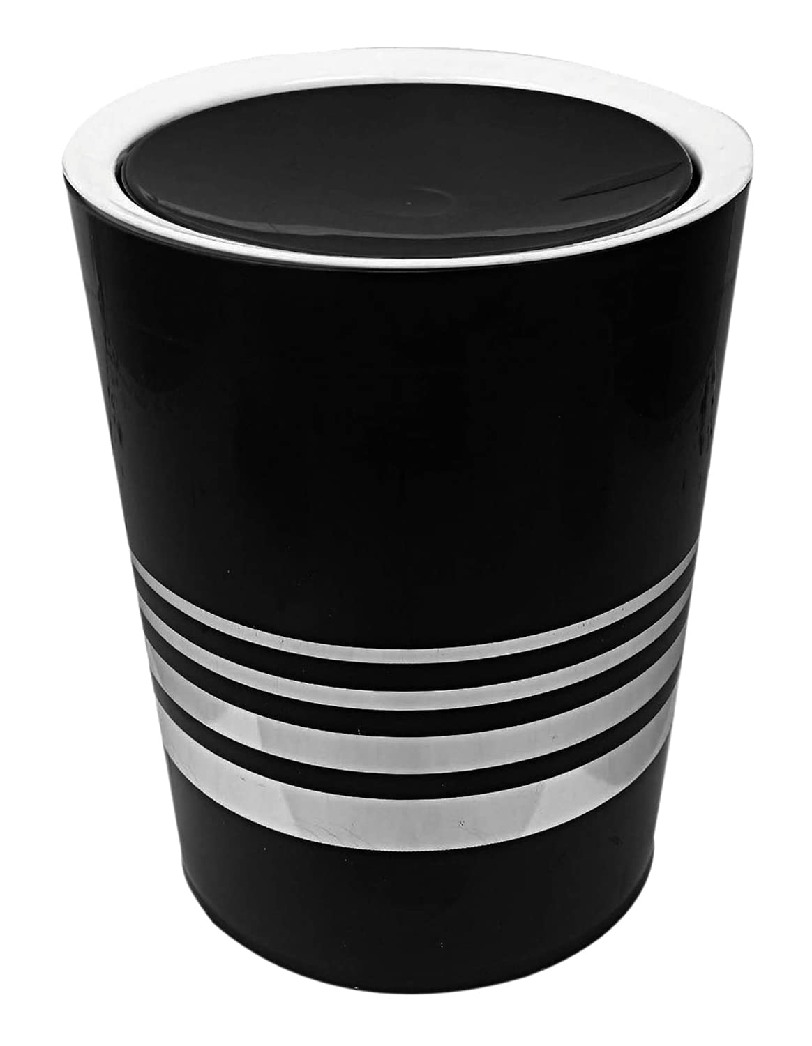 Heart Home Plastic Dustbin, Trashbin, Wastebin For Kitchen, Bathroom, Office Use With Swing Lid, 7 Liter (Black)-47HH0806