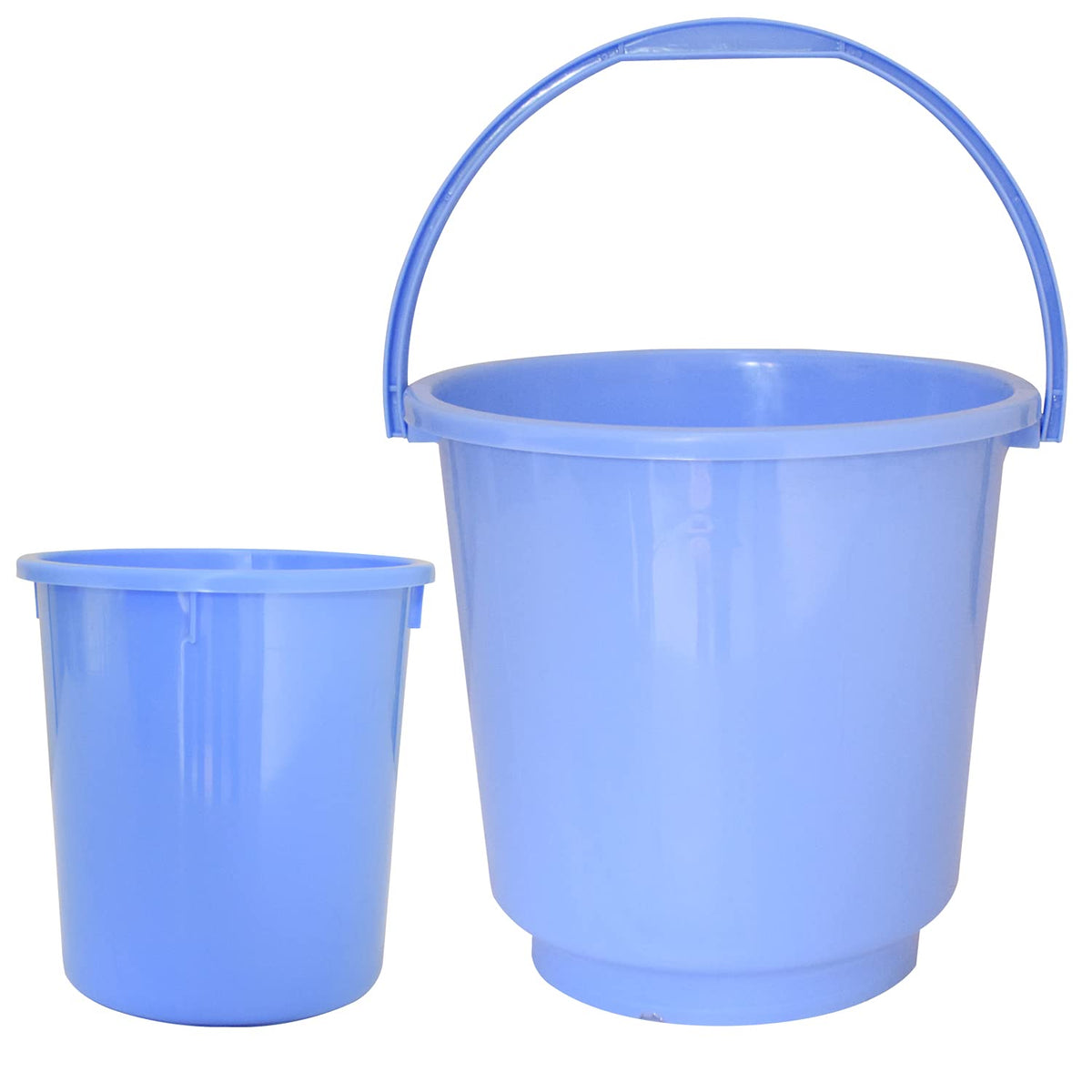 Kuber Industries 2 Pieces Plastic Bucket & Dustbin Set (Blue)