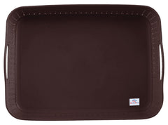 Heart Home Q-4 Designer Plastic Storage Basket For Store Fruits, Vegetables, Magazines, Cosmetics, Stationary Pack of 4 (Grey & Brown)-50HH01606