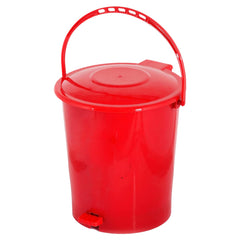 Kuber Industries Pedal Dustbin|Plastic Pedal Dustbin|Kitchen Waste Paper Bin|Dustbin For Bedroom|10 Liter Dustbin|Pack of 2 (Red)