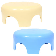 Heart Home Bathroom Stool | Plastic Bathroom Stool for Bathing | Bathroom Stool for Senior Citizen | Patla for Toilet | Sumo Stool | Pack of 2 | Multicolor