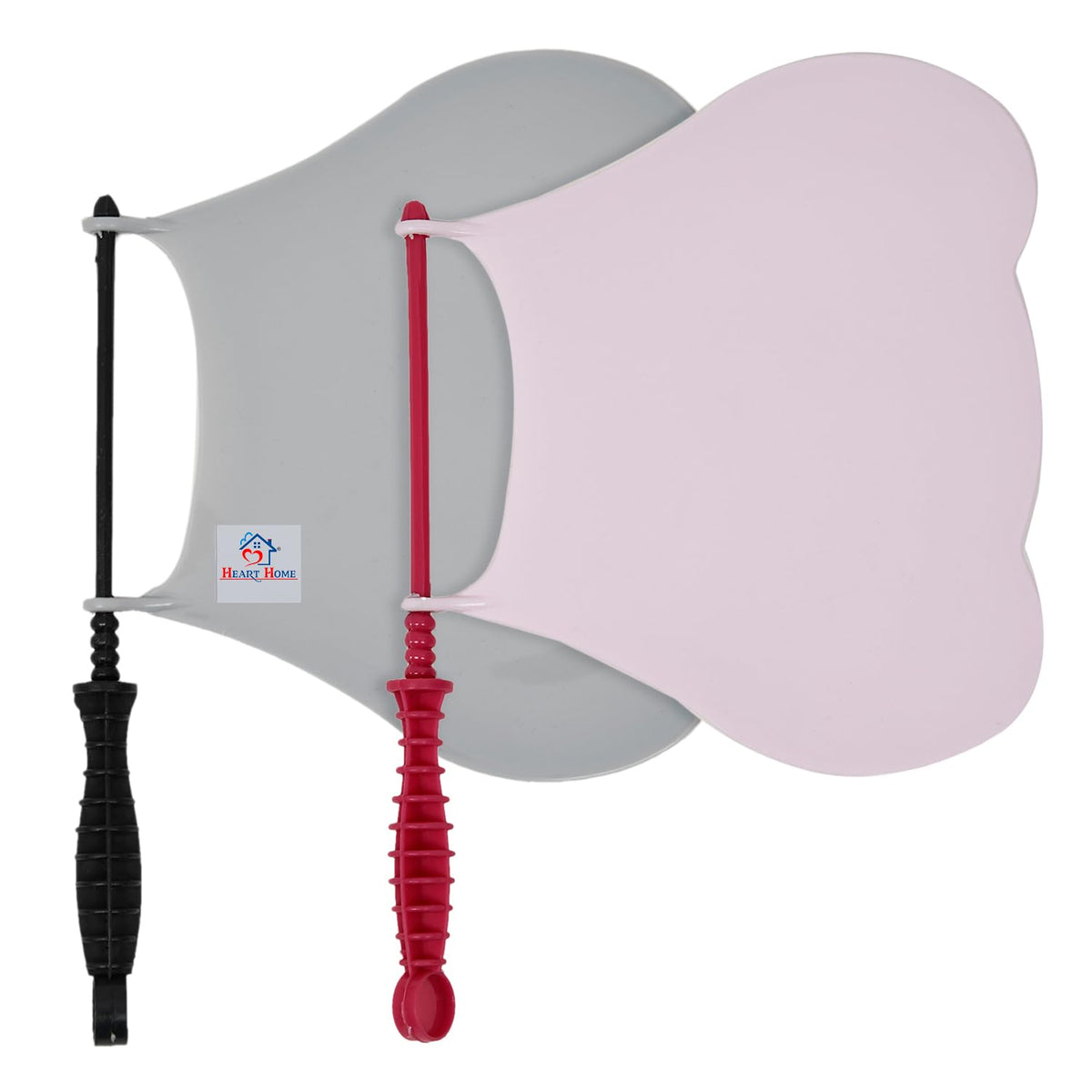 Heart Home Hand Fan | Plastic Hath Pankha | Hand Fan for Summer | Beejna for Natural Air | Caty Fan | Useful for Travel | Hand Fan for Cool Air | Pack of 2 | Multi