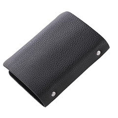 Kuber Industries Wallet for Women/Men | Card Holder for Men & Women | Leather Wallet for ID, Visiting Card, Business Card, ATM Card Holder | Slim Wallet | Butten Closure, Black