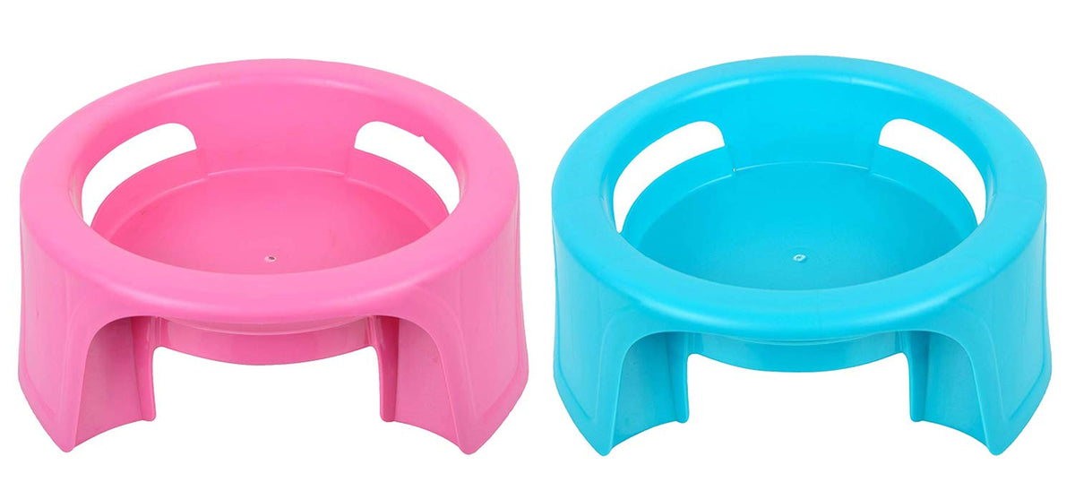 Kuber Industries Plastic 2 Pieces Multipurpose Plant Pot Water Pot Gas Cylinder Stand (Pink & Green) -CTKTC25533