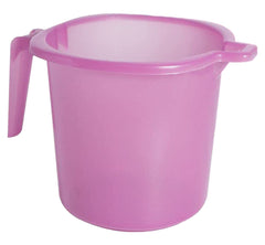Heart Home Tranasparent Small Multiuses Lightweight, Unbreakable Strong Plastic Bathroom Mug, 1 Litre- Pack of 4 (Pink)-50HH0812