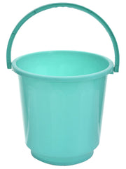 Heart Home Bucket|Plastic Bucket for Bathroom|Bucket for Bathing|Unbreakable Bucket with Handle|16 Liter|Pack of 2 (Black & Green)