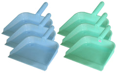 Heart Home 10" Plastic Dustpan, Pack of 6 (Blue & Green)