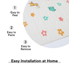 Homestic Foam Brick Pattern 3D Wallpaper for Walls|Soft PE Foam| Easy to Peel, Stick & Remove DIY Wallpaper|Suitable on All Walls|Pack of 2 Sheets,70 cm X 70 cm