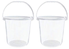 Kuber Industries 4 Piece Plastic Bucket Set, 16 litres, Transparent