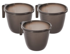 Kuber Industries Plastic Bathroom Mug 1 Litre Pack of 3 (Black)-46KM0215, Standard