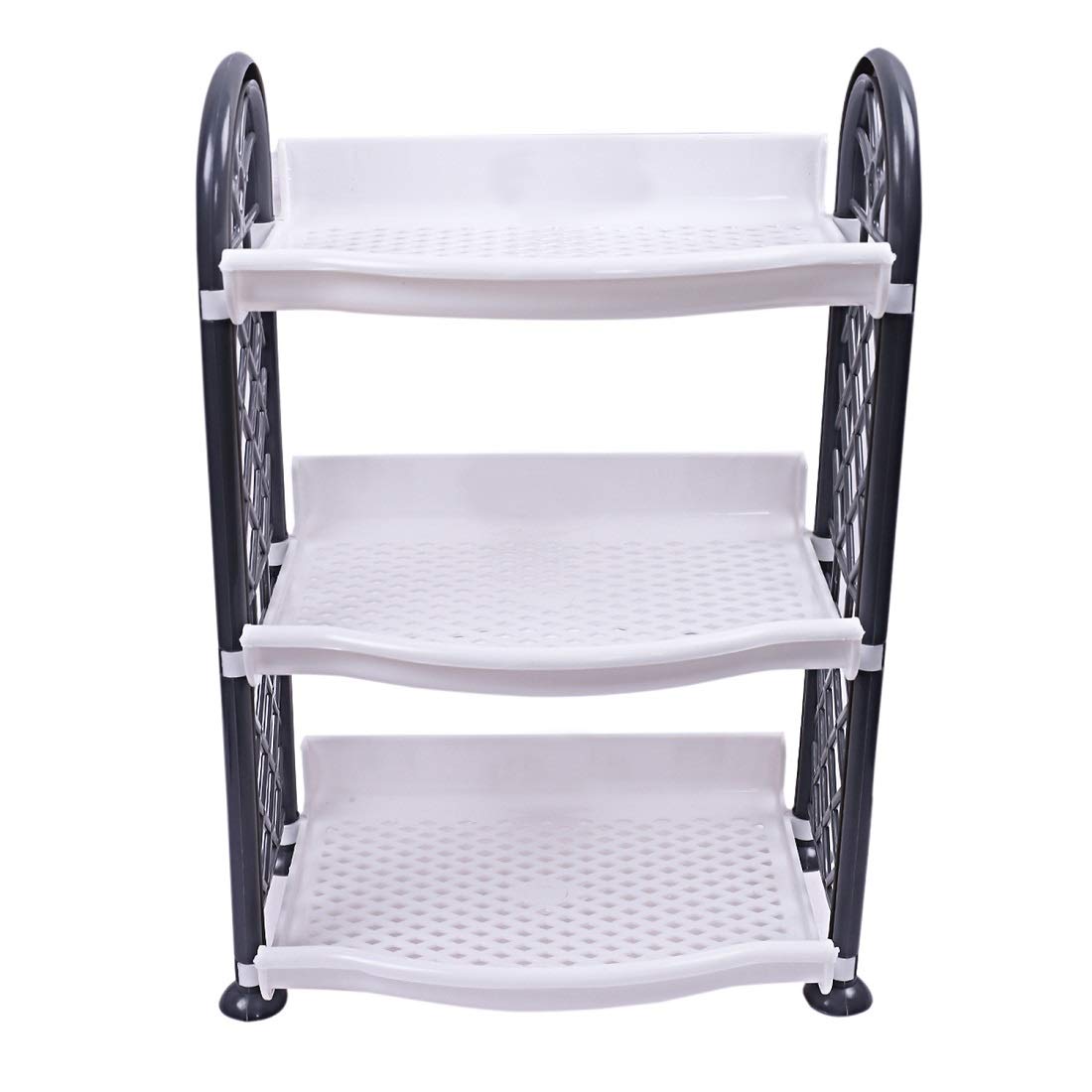 Kuber Industries Exclusive Plastic 3 Layer Multipurpose Storage Organizer Rack for Kitchen, Bathroom, Living Room, Bedroom (Grey)