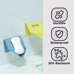 Kuber Industries Hanging Soap Holder for Bathroom|Premium PP Material|Decorative Soap Stand With Unique Drainage Design|Easy to Install|Premium Bathroom Accessories|Pack of 3|E101|Multicolor