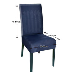 Heart Home Polyester Stretchable Elastic Dining Chair Cover/Seat Slipcover/Seat Protector- Pack of 4 (Blue)-50HH0980