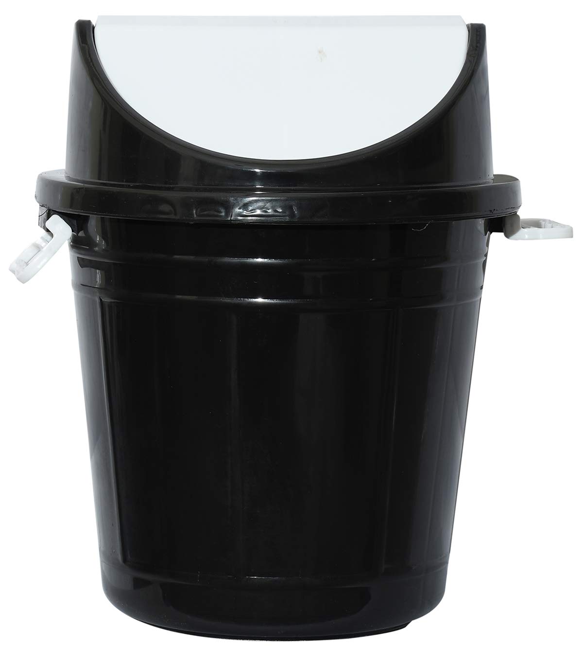 Kuber Industries Plastic Swing Lid Garbage Waste Dustbin for Home, Office, Factory, 30 litres, Large Size (Black) -CTKTC43177, Standard