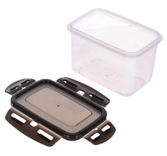 Heart Home Multiuses BPA Free Leak Proof, Dishwasher/Freezer Safe Plastic Storage Container With Airtight Lock Lid, 600ml Pack of 2 (Black)-46HH0524