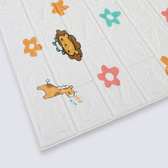 Kuber Industries Foam Brick Pattern 3D Wallpaper for Walls | Soft PE Foam | Easy to Peel, Stick & Remove DIY Wallpaper | Suitable on All Walls | Pack of 5 Sheets,70 cm X 70 cm