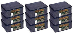 Kuber Industries Hathkadi 9 Piece Cotton Saree Cover, Blue