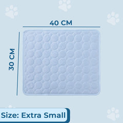 Homestic Rectangular Dog & Cat Bed|Premium Cool Ice Silk with Polyester with Bottom Mesh|Multi-Utility Self-Cooling Pad for Dog & Cat|Light-Weight & Durable Dog Bed|ZQCJ001LB-XS|Light Blue