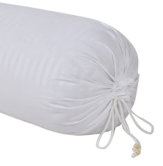 Kuber Industries Linning Design Soft & Luxurious Decorative Cotton Bolster Cover- Set of 4, 16"x32" (White)-44KM0168