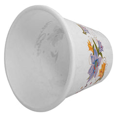 Kuber Industries Open Dustbin|Plastic Portable Garbage Basket|Floral Round Trash Can for Kitchen|Office|College|5 Litre (White)