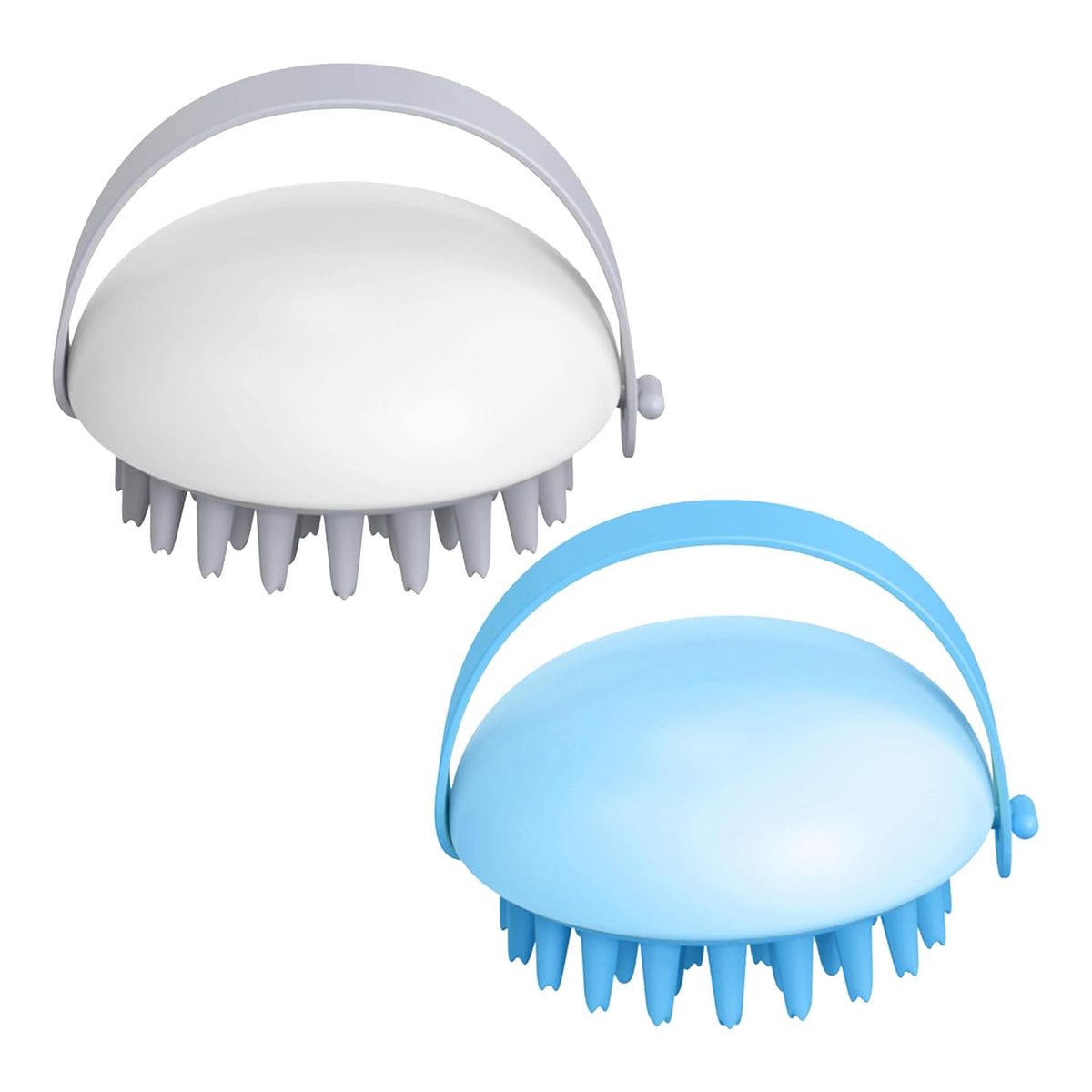 Urbane Home Hair Massager Shampoo Brush | Soft Silicone Bristles | Shampoo Brush for Hair Washing | Massager Brush For Dandruff | XJWTEU-XJBLEU | White & Blue