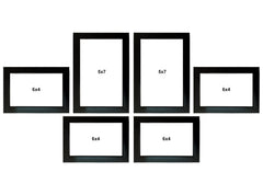 Kuber Industries Collage Photo Frame For Living Room, Wall Set of 6 (Black) Size: 4x6-4 Pc., 5x7-2 Pc.