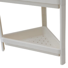 Kuber Industries Corner Shelf for Bathroom|3 Layer Triangle Rack for Storage|Plastic Shelf for Bathroom, Kitchen|Bathroom Shelf Organizer|White