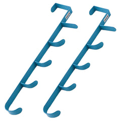 Kuber Industries 5-Level Cloth Hanger | Multipurpose Cloth & Towel Holder| Iron Spray Material | Easy Installation | Interchangeable Over The Door Towel Holder | Pack of 2 | Blue