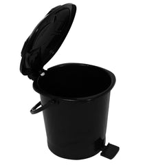Kuber Industries Durable Plastic Pedal Dustbin|Waste Bin|Trash Can For Kitchen & Home With Handle,7 Litre,Pack of 2 (Black)