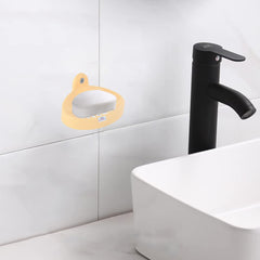 Heart Home Soap Holder|Sink Soap Holder|Plastic wall Mounted Soap Holder|Oval Shape Self Draining Soap Dish for Bathroom|Pack of 2 (Cream)