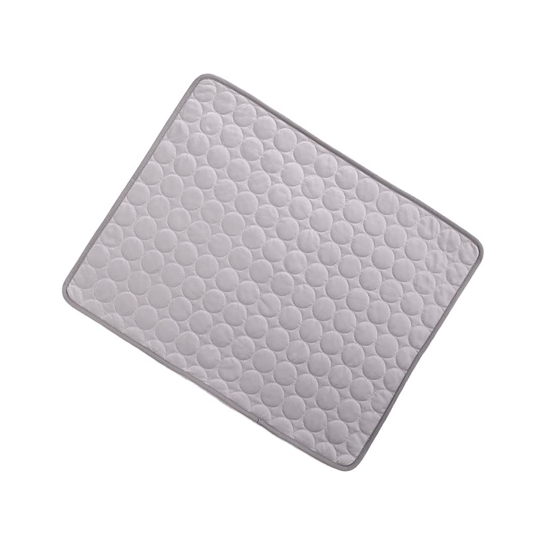 Heart Home Rectangular Dog & Cat Bed|Premium Cool Ice Silk with Polyester With Bottom Mesh|Multi-Utility Self-Cooling Pad For Dog & Cat|Light-weight & Durable Dog Bed|ZQCJ001G-S|Grey