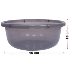 Kuber Industries Durable Deep Bath Tub|Versatile Short Livestock Feeding Pan| Plastic Utility Gaint Basin for Baby Bathing,Washing Clothes,26 Litre,Pack of 2 (Black & Pink)