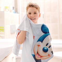 Kuber Industries Disney Mickey Mouse Microfiber Soft Kids Bath Towel (White)