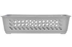 Heart Home Multipurposes Super Tidy Plastic Basket, Organizer For Kitchen, Countertops, Cabinets, Bathrooms- Pack of 3 (Grey) -46HH0576