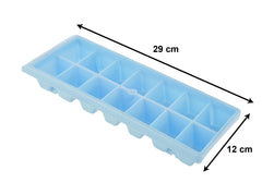 Heart Home Plastic Ice Cube Tray Set with 14 Section- Pack of 12 (Green & Pink & Blue)-HS43HEARTH25823