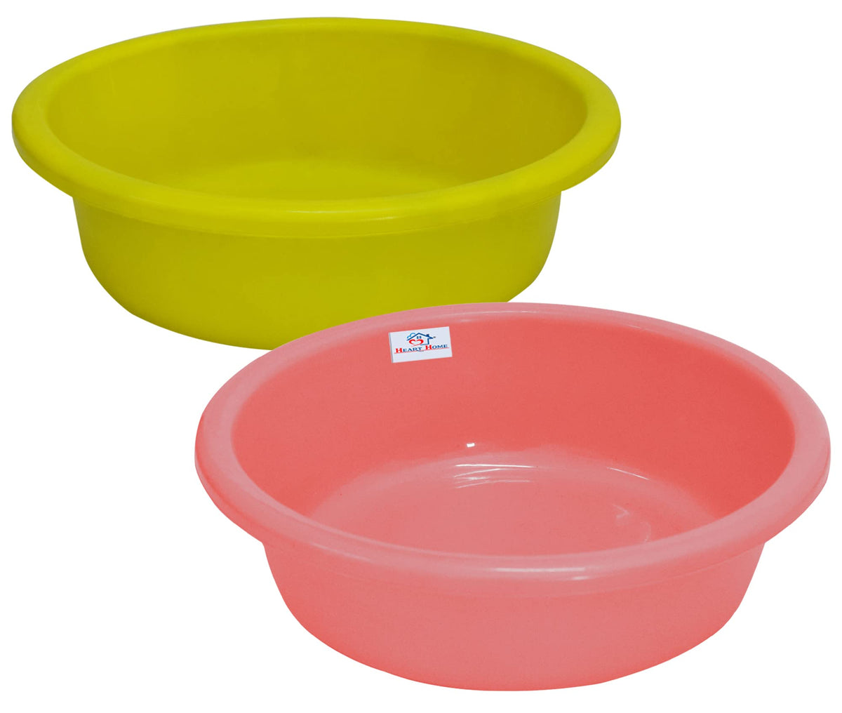 Heart Home Multiuses Plastic Knead Dough Basket/Basin Bowl For Home & Kitchen 6 Ltr- Pack of 2 (Green & Light Pink) 52HH3849