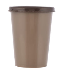 Kuber Industries Plastic Glass/Tumbler with Lid, 300ml- Set of 2 (Grey & Brown)-HS43KUBMART25677