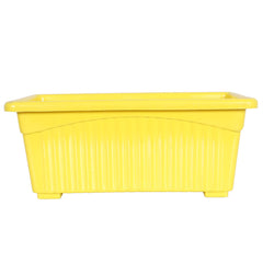 Kuber Industries Rectangular Jupiter Plastic Window Pot|Flower Planter for Home & Balcony,Garden 14 Inches Pack of 3 (Yellow)