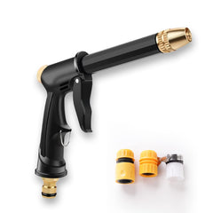 Heart Home Nozzle For Water Pipe|Non-Slip|Comfortable Grip|Multiple Spray Modes|Brass Nozzle Water Spray Gun For ½” Water Pipe|Ideal Pipe Nozzle For Car Wash,Gardening,& Other Uses|Black