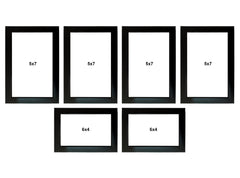 Kuber Industries Collage Photo Frame For Living Room, Wall Set of 6 (Black) Size: 5x7-4 Pc., 4x6-2 Pc.
