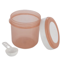 Heart Home Containers Set for Kitchen|BPA-Free Plastic 350 ML Storage Containers Set with Spoon for Kitchen Set of 3 (Brown)
