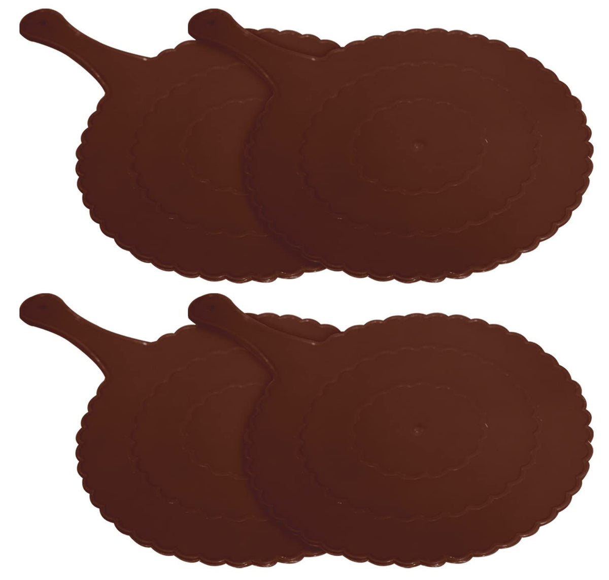 Kuber Industries Plastic Lightweight Handfan|Hath Pankha|Beejna for Natural Cooling Air Home Decor and Travel Useful, Pack of 4 (Brown)