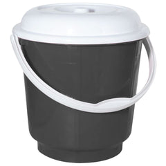 Kuber Industries Unbreakable Virgin Plastic Bucket with Lid For Home/Kitchen/Office, 18Ltr. (Grey)-47KM01162