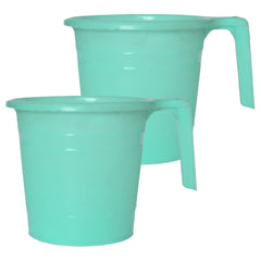 Heart Home Plastic Bathroom Mug, 2 Litre- Pack of 2 (Green)-50HH0861