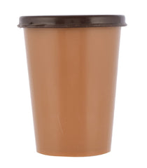 Kuber Industries Plastic Glass/Tumbler with Lid, 300ml- Set of 2 (Brown & Coffee)-HS43KUBMART25681, Medium