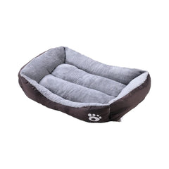 Kuber Industries Dog & Cat Bed|Polyester Face with Cotton & Polyester Filling|Comfortable and Durable|Rectangle Pet Bed for Enhanced Stretching Space|Machine Wash|QY036BR-S|Brown