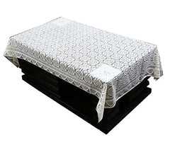 Kuber Industries Cotton 4 Seater Centre Table Cover - White