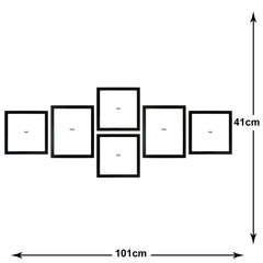 Kuber Industries Collage Photo Frame For Living Room, Wall Set of 6 (Black) Size: 8x8-4 Pc., 8x10-2 Pc.